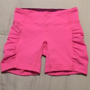 Lululemon Pink Ruched Biker Short
